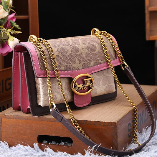 2025 Light Luxury Women's Handbag – High-End Color Contrast Shoulder Bag, Designer-Inspired Small Square Crossbody Bag